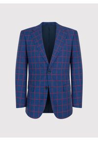Pako Lorente - PAKO LORENTE – Granatowa marynarka w czerwoną kratę. Kolor: czerwony, niebieski, wielokolorowy. Materiał: wełna, len, jedwab #3