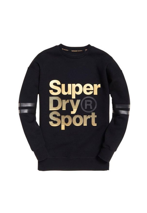 Bluza sportowa damska Superdry Gym Tech. Kolor: czarny. Materiał: bawełna, poliester