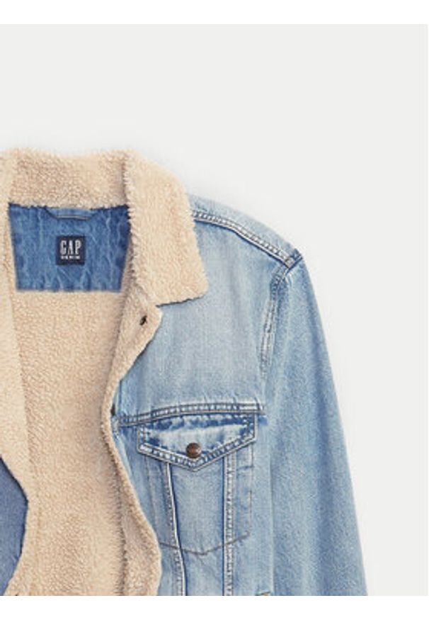 GAP - Gap Kurtka jeansowa 736375-02 Niebieski Regular Fit. Kolor: niebieski. Materiał: bawełna
