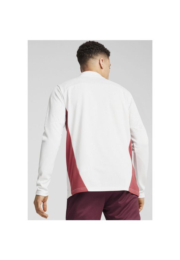 Puma - Męska bluza treningowa z zamkiem 1/4 RB Leipzig PUMA White Club Red. Kolor: biały, czerwony, wielokolorowy