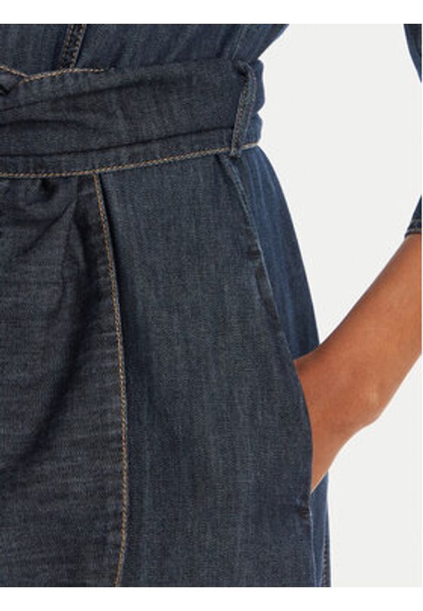 Marella Sukienka jeansowa Tartufo 2513221034 Granatowy Regular Fit. Kolor: niebieski. Materiał: bawełna