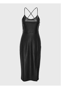only - ONLY Sukienka z imitacji skóry Rina 15272371 Czarny Slim Fit. Kolor: czarny. Materiał: syntetyk