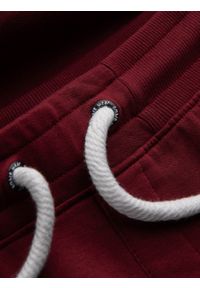Ombre Clothing - Spodnie męskie dresowe bez ściągacza na nogawce - burgundowe V2. Kolor: czerwony. Materiał: dresówka #2