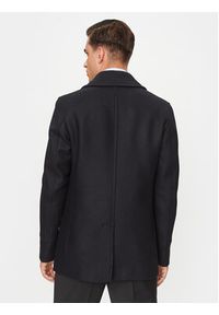 BOSS - Boss Płaszcz wełniany H-Hyde-Pcoat-234 50502282 Granatowy Relaxed Fit. Kolor: niebieski. Materiał: wełna #3