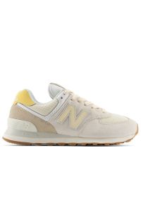 Buty damskie New Balance W574VA - beżowe. Kolor: beżowy. Materiał: skóra, zamsz, tworzywo sztuczne, guma. Szerokość cholewki: normalna. Model: New Balance 574 #1
