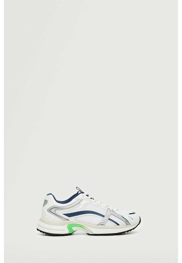 mango - Mango buty Flash kolor biały. Nosek buta: okrągły. Zapięcie: sznurówki. Kolor: biały. Materiał: guma