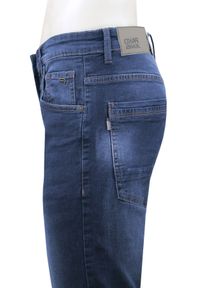 Jeansowe Męskie Szorty (Krótkie Spodenki) - Pako Jeans - Granatowe. Kolor: niebieski. Materiał: bawełna, elastan. Długość: krótkie. Sezon: lato. Styl: wakacyjny