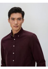 Reserved - Bawełniana koszula slim fit - bordowy. Kolor: czerwony. Materiał: bawełna #1