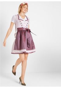 Sukienka ludowa z fartuchem bonprix jasnoróżowy wzorzysty. Kolor: różowy. Długość: mini #7