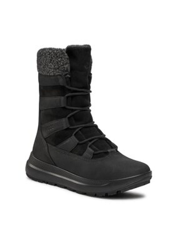 ecco - ECCO Botki Solice Waterproof 42021351052 Czarny. Kolor: czarny. Materiał: skóra, nubuk