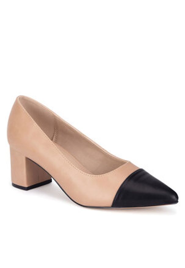 Clara Barson Czółenka WYL3320-5 Beżowy. Kolor: beżowy. Materiał: skóra