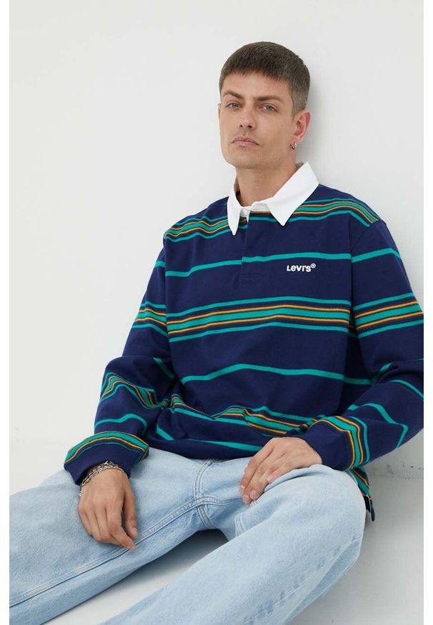Levi's® - Levi's longsleeve bawełniany wzorzysty. Okazja: na spotkanie biznesowe. Materiał: bawełna. Długość rękawa: długi rękaw. Długość: krótkie. Styl: biznesowy