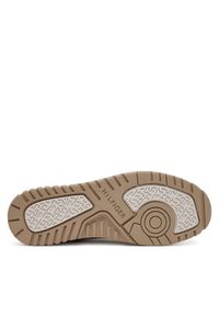 TOMMY HILFIGER - Tommy Hilfiger Sneakersy Th Basket Better Premium Mix FM0FM05417 Beżowy. Kolor: beżowy. Materiał: zamsz, skóra #4