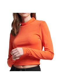 Superdry - Top z długim rękawem z otwartym tyłem z dzianiny.. Kolor: pomarańczowy. Materiał: dzianina. Długość rękawa: długi rękaw. Długość: długie #1