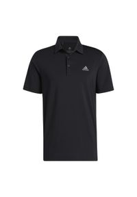 Adidas - Ultimate365 Solid Left Chest Polo Shirt. Typ kołnierza: polo. Kolor: czarny. Materiał: tkanina #1