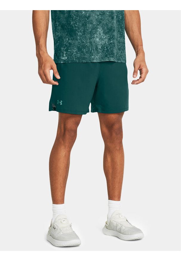 Under Armour Szorty sportowe Ua Vanish Woven 6In Shorts 1373718-449 Zielony Fitted Fit. Kolor: zielony. Materiał: syntetyk. Styl: sportowy