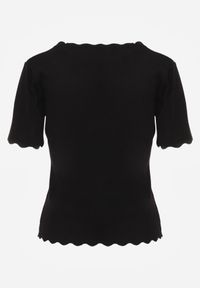 Born2be - Czarna Bluzka Dzianinowa z Krótkim Rękawem Bellalanie. Kolor: czarny. Materiał: dzianina. Długość rękawa: krótki rękaw. Długość: krótkie #5