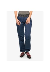 OCUN - Spodnie wspinaczkowe damskie Ocun Pantera Organic Pants. Kolor: niebieski. Wzór: motyw zwierzęcy