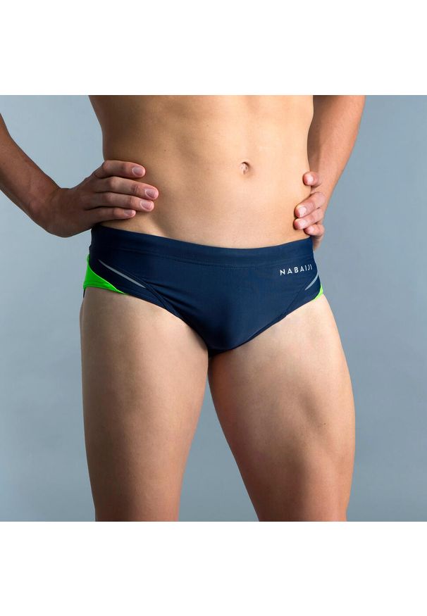 NABAIJI - Slipki pływackie męskie Nabaiji 900 Yoke. Kolor: wielokolorowy, niebieski, zielony. Materiał: poliamid, poliester, materiał