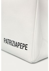 Patrizia Pepe Torebka skórzana kolor biały. Kolor: biały. Materiał: skórzane. Rodzaj torebki: na ramię #3