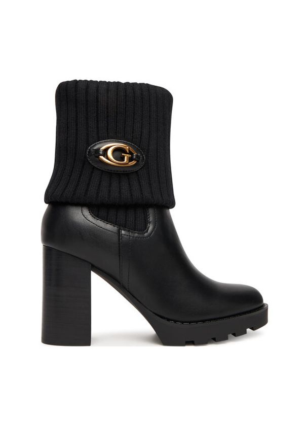 Guess Botki FLFNSO FAP10 Czarny. Kolor: czarny. Materiał: skóra