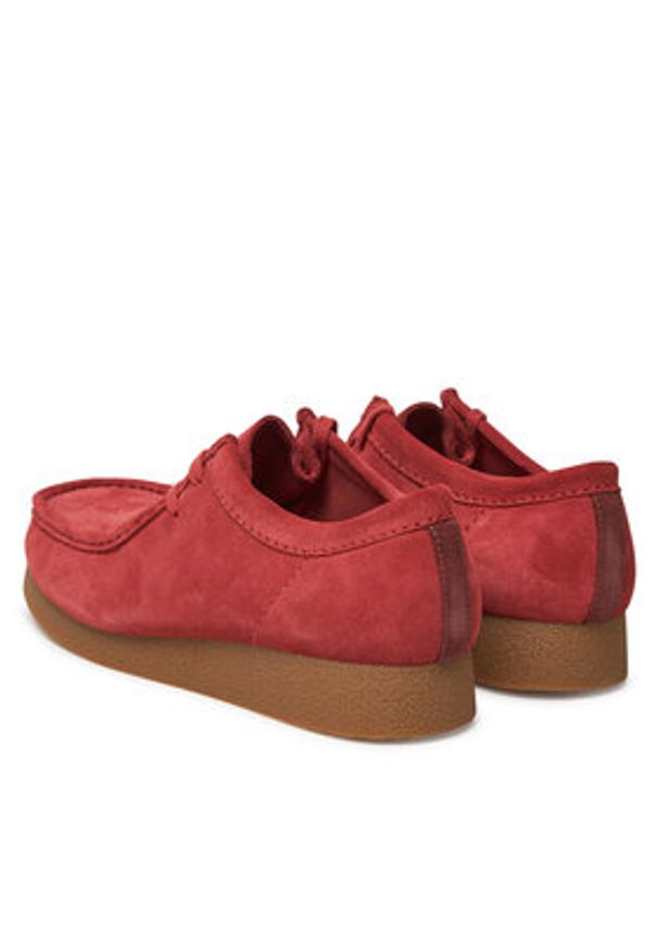 Clarks Półbuty Wallabee 26180921 Czerwony. Kolor: czerwony. Materiał: skóra