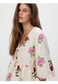 Reserved - Bluzka w kwiaty - wielobarwny. Materiał: wiskoza, tkanina. Wzór: kwiaty #1