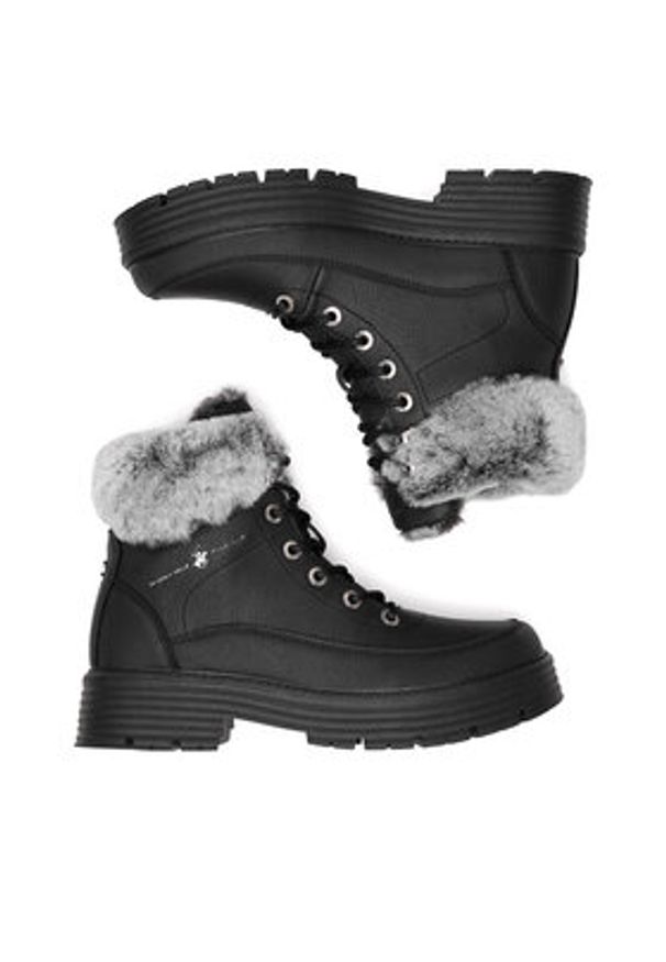 Beverly Hills Polo Club Trzewiki V12-703 Czarny. Kolor: czarny. Materiał: materiał