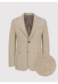 Pako Lorente - PAKO LORENTE – Beżowa marynarka z lnem. Kolor: beżowy, niebieski. Materiał: len. Wzór: gładki #6