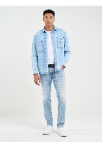 Big-Star - Koszula męska jeansowa niebieska Pars 203. Kolor: niebieski. Materiał: jeans. Styl: klasyczny, retro