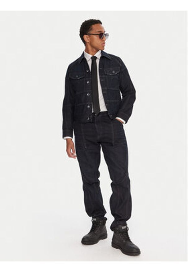 G-Star RAW - G-Star Raw Kurtka jeansowa Kitoh 3D D27404-E207 Granatowy Regular Fit. Kolor: niebieski. Materiał: bawełna