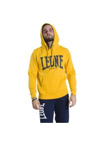 LEONE 1947 APPAREL - Męska bluza z kapturem Leone 1947 Apparel. Typ kołnierza: kaptur. Kolor: żółty. Materiał: tkanina. Sport: fitness