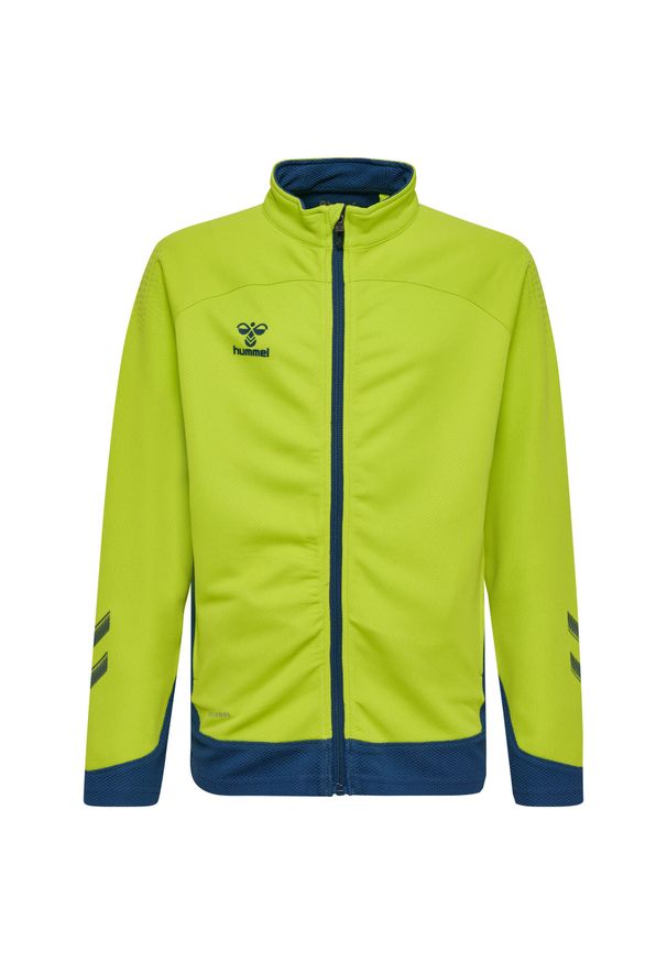 Kurtka do piłki nożnej dla dzieci Hummel hml LEAD poly zapinana na zamek. Kolor: wielokolorowy, żółty, zielony. Sport: fitness, piłka ręczna