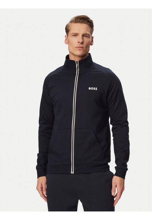 BOSS Bluza Authentic Jacket Z 50545564 Granatowy Regular Fit. Kolor: niebieski. Materiał: bawełna