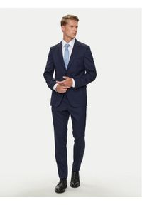 BOSS - Boss Garnitur H-Houston 50518120 Granatowy Slim Fit. Kolor: niebieski. Materiał: wełna