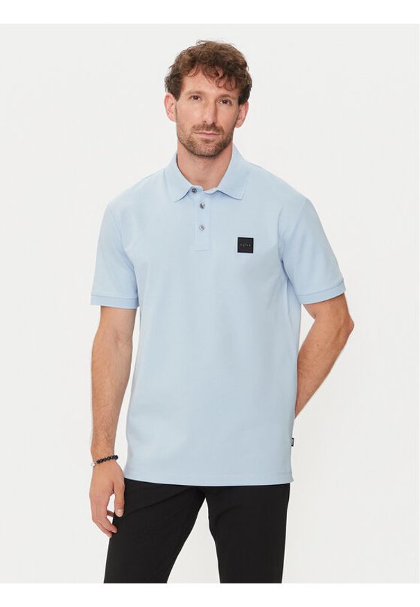 BOSS - Boss Polo Parlay 143 50515596 Błękitny Regular Fit. Typ kołnierza: polo. Kolor: niebieski. Materiał: bawełna