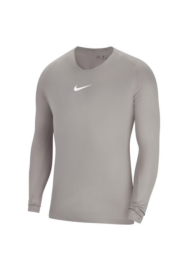 Koszulka piłkarska męska Nike Dry Park First Layer. Kolor: wielokolorowy, szary, biały. Długość rękawa: długi rękaw. Długość: długie. Sport: piłka nożna