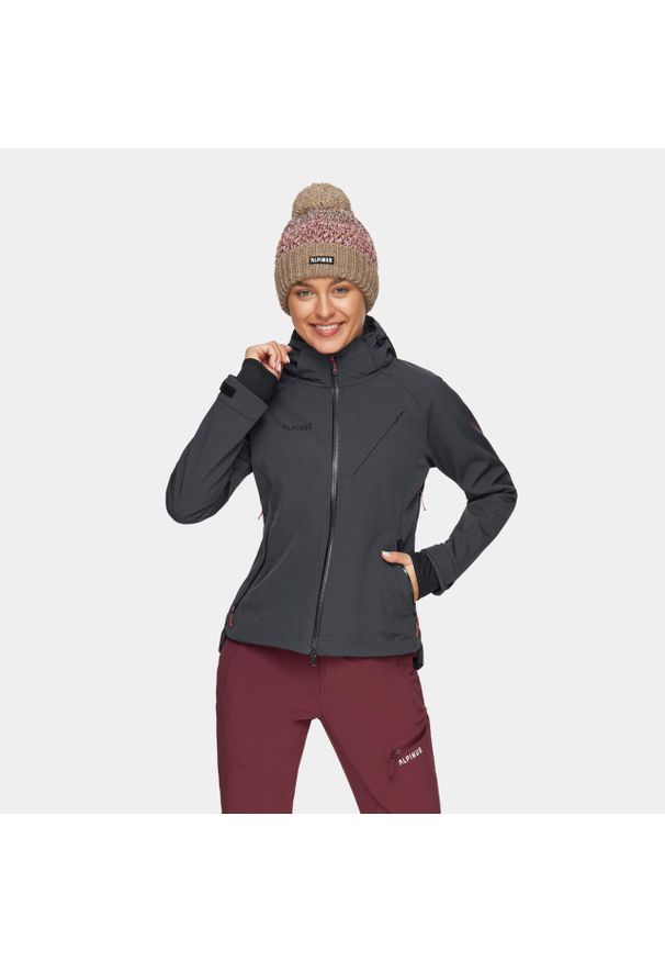 Kurtka softshell trekkingowa damska Alpinus Minthi. Kolor: zielony, szary, wielokolorowy. Materiał: softshell. Sport: turystyka piesza