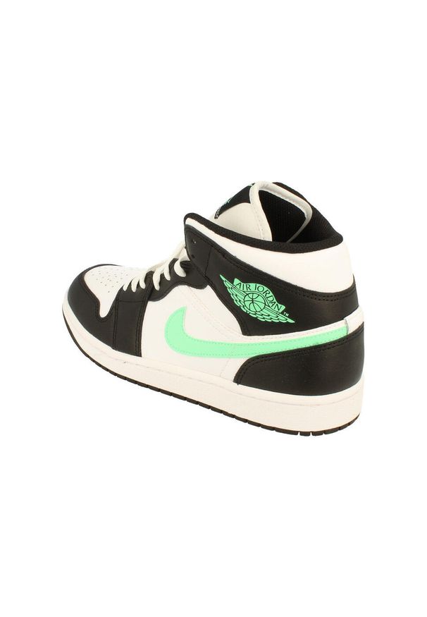 Nike - Buty sportowe męskie Air Jordan 1 Mid Green Glow Białe - DQ8426-103 42.5. Kolor: biały. Model: Nike Air Jordan. Sport: bieganie