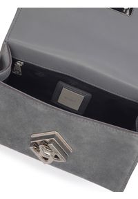 Kazar - Elegancka szara torebka na srebrnym łańcuszku. Kolor: szary. Materiał: zamszowe, skórzane. Styl: elegancki. Rodzaj torebki: na ramię #3