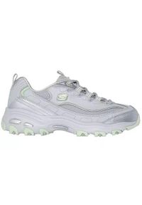 skechers - Buty do chodzenia damskie Skechers D'lites. Kolor: szary. Materiał: materiał, skóra, syntetyk. Szerokość cholewki: normalna. Sport: turystyka piesza