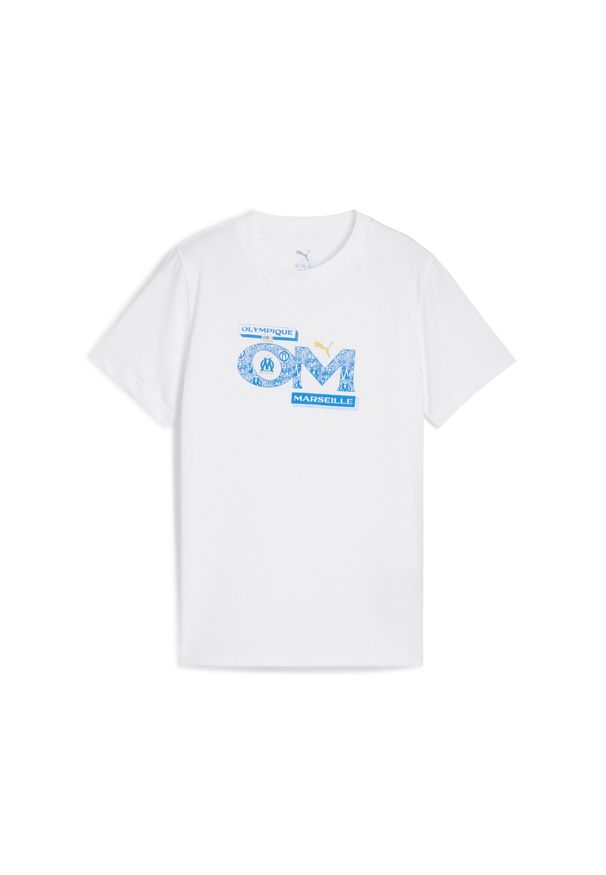 Puma - Młodzieżowa koszulka FtblCulture Olympique Marsylia PUMA. Kolor: niebieski, wielokolorowy, biały. Sport: piłka nożna