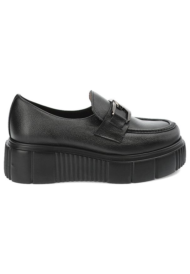 Czarne Półbuty Armodo Stylowe Wsuwane Obuwie Damskie. Zapięcie: bez zapięcia. Kolor: czarny. Materiał: skóra. Styl: elegancki