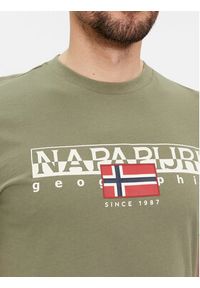 Napapijri T-Shirt S-Aylmer NP0A4HTO Zielony Regular Fit. Kolor: zielony. Materiał: bawełna