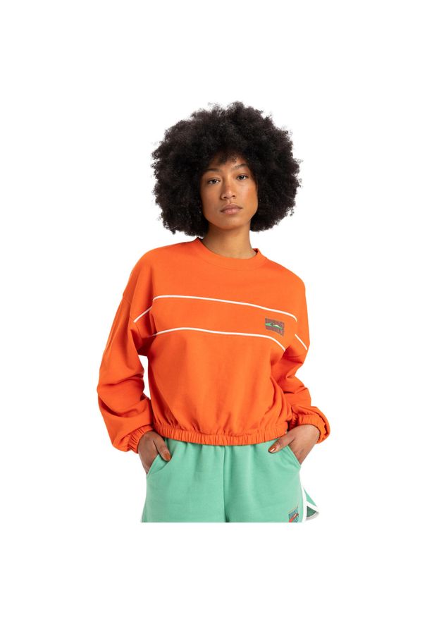 Quiksilver - Bluza z okrągłym dekoltem dla Kobiety CROP OVER Pomarańczowy. Kolor: pomarańczowy. Materiał: materiał, poliester, bawełna