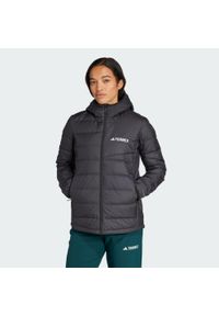 Adidas - Kurtka z kapturem Terrex Multi Light Down CLIMAWARM. Typ kołnierza: kaptur. Kolor: czarny. Materiał: puch. Technologia: ClimaWarm (Adidas). Sport: turystyka piesza