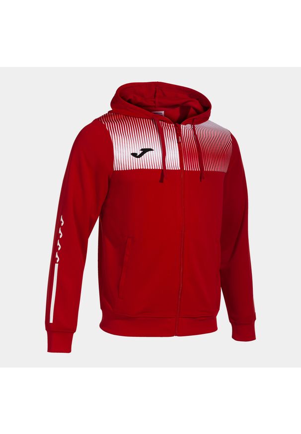 Bluza dresowa z kapturem Joma ECO Supernova. Typ kołnierza: kaptur. Kolor: czerwony, biały, wielokolorowy. Materiał: poliester. Sport: piłka nożna