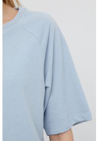 only - Only t-shirt damski. Kolor: niebieski. Materiał: bawełna, dzianina. Długość rękawa: raglanowy rękaw. Wzór: gładki #2