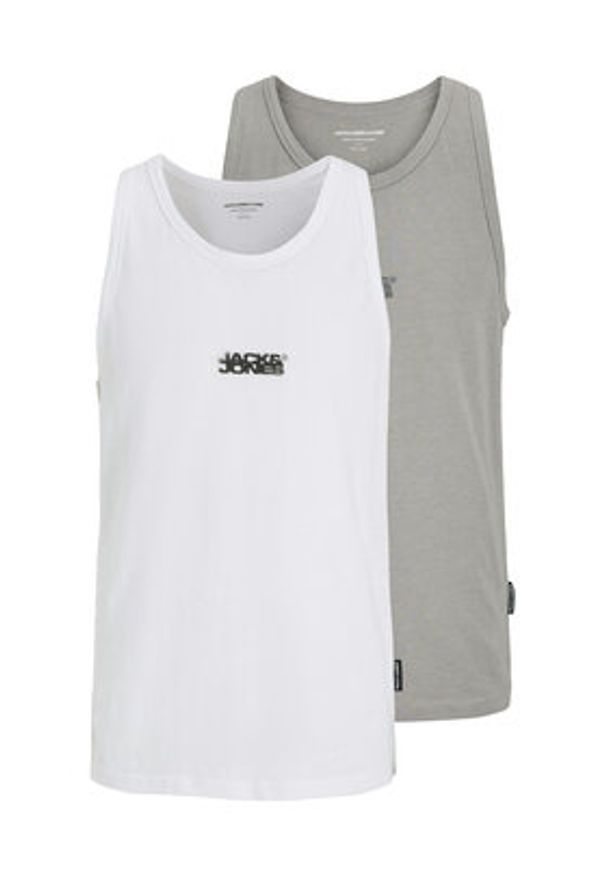 Jack & Jones - Jack&Jones Komplet 2 tank topów Sago 12284750 Szary Regular Fit. Kolor: szary. Materiał: bawełna