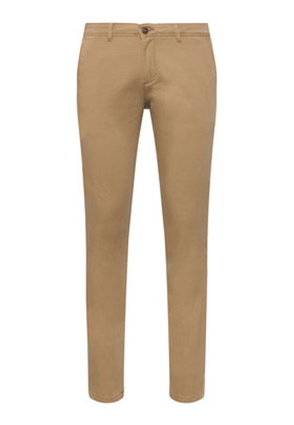 Jack & Jones Chinosy Marco Bowie 12150160 Beżowy Slim Fit. Kolor: beżowy. Materiał: bawełna